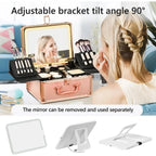 Makeup Case with Detachable Mirror - Rose Gold