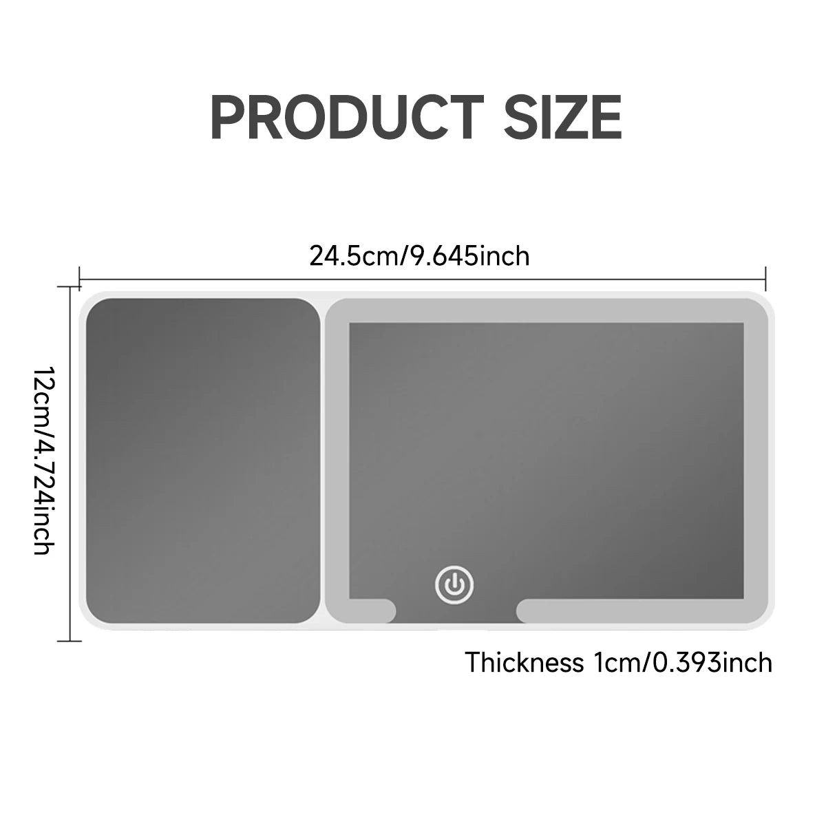 Car Sun Visor LED Vanity Mirror with Touch Screen & 3X Magnification