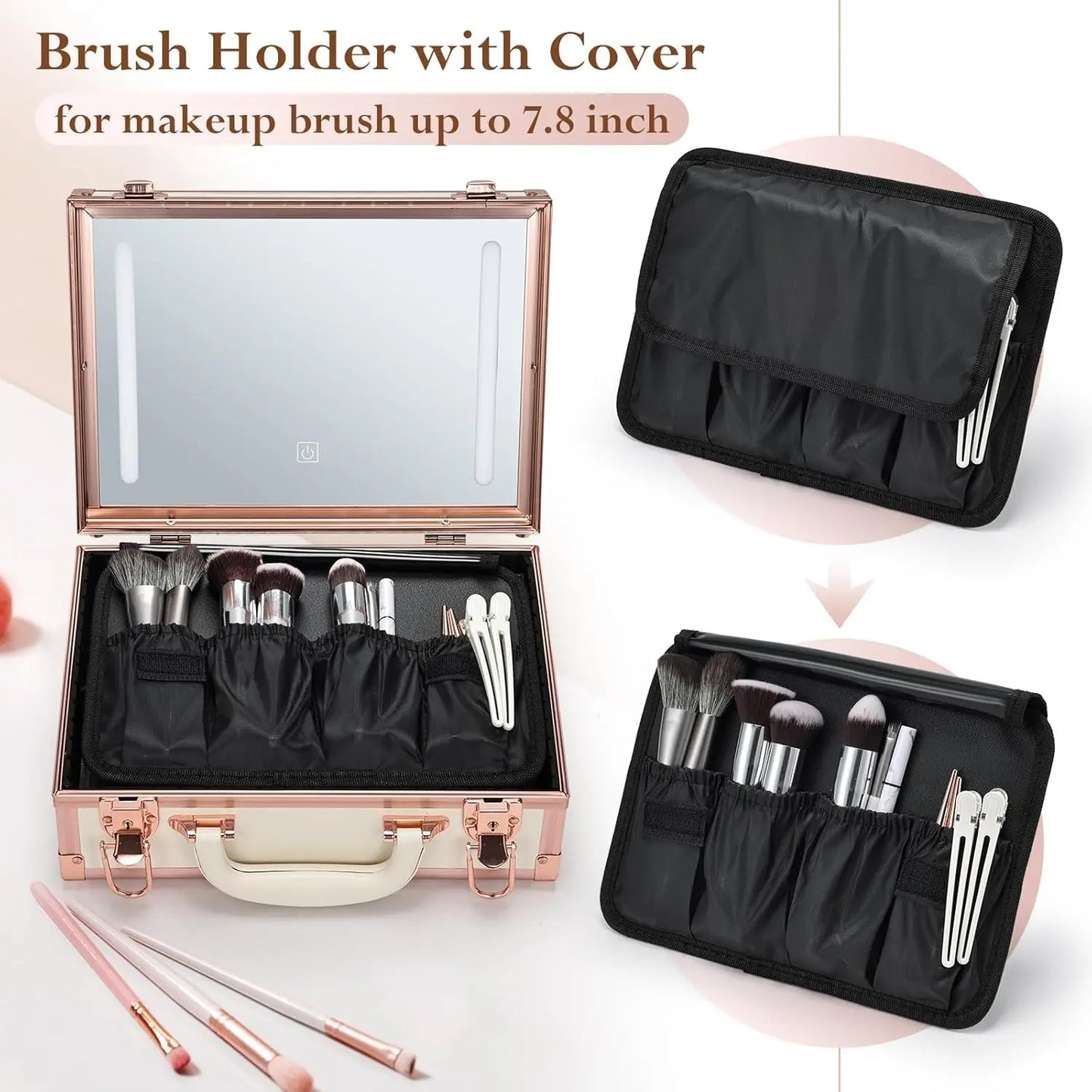 Travel Makeup Case With LED Mirror