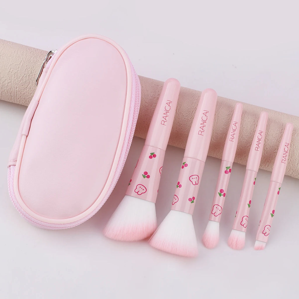 Premium Makeup Mini Brush Set With Pouch [5Pcs]