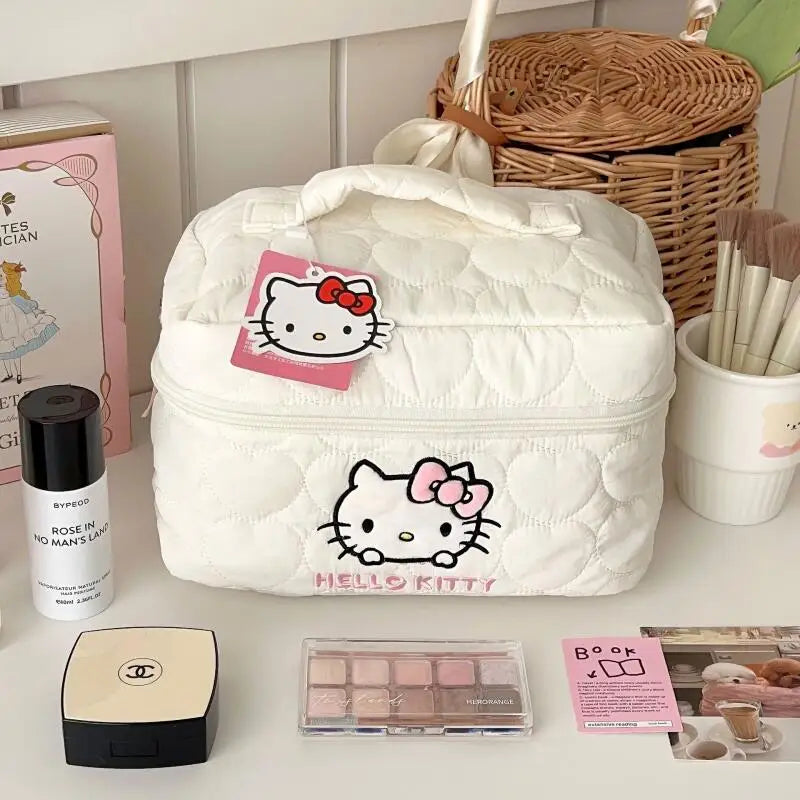 Hello Kitty Large Capacity Makeup & Cosmetic Pouch with Double Zipper for Girls