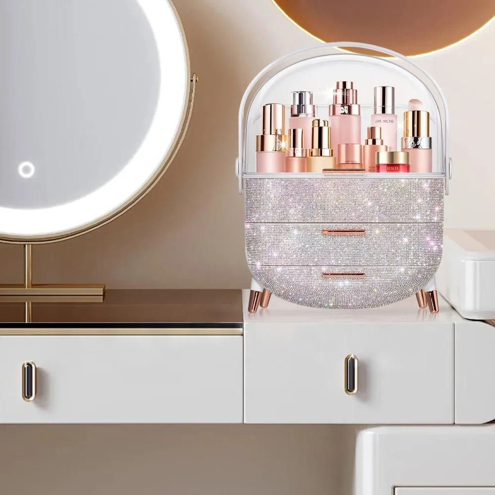 Egg Shape Glittery Makeup Storage Box