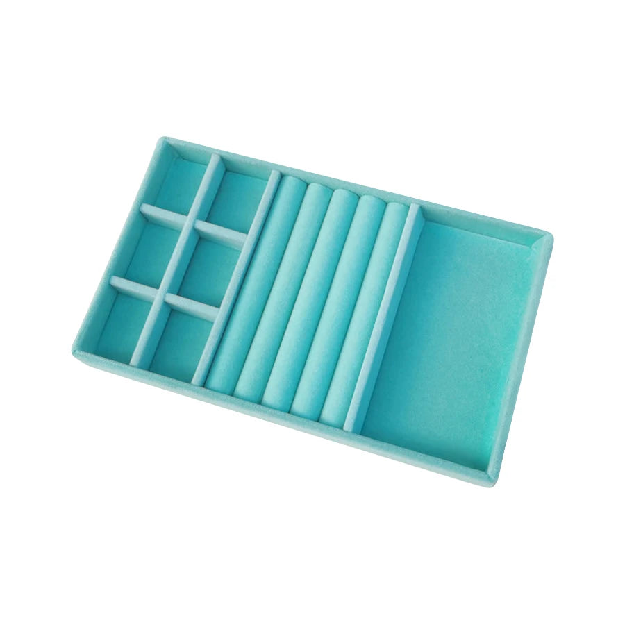 Luxury Velvet Drawer Organizer Tray [Light Blue]