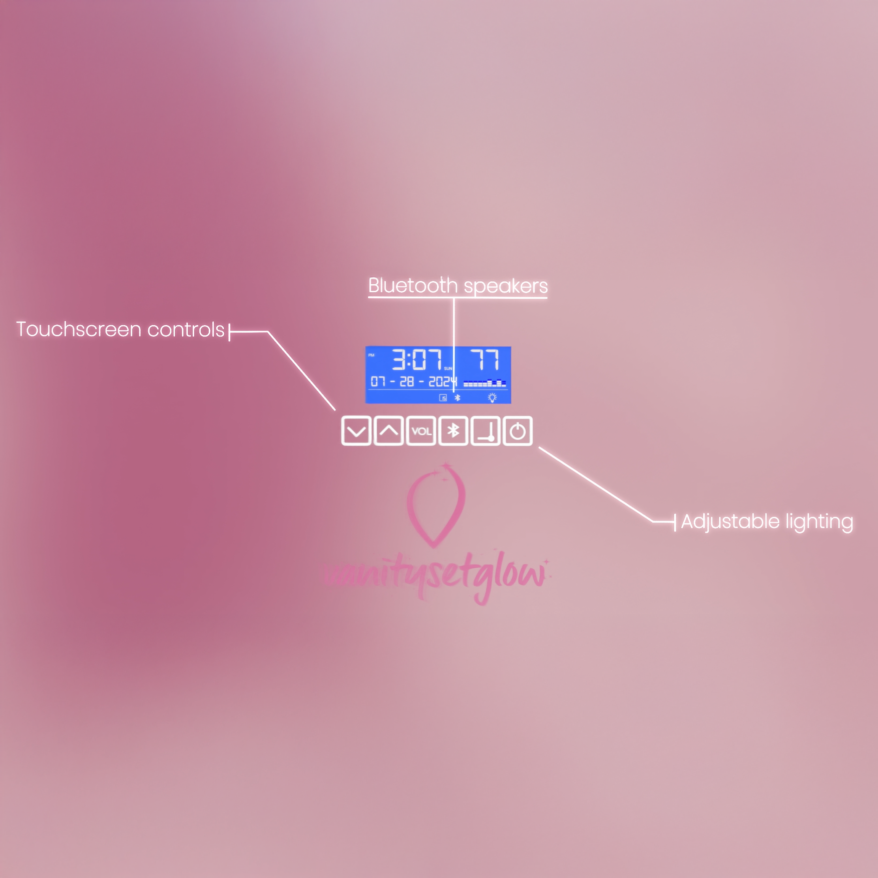 Glam & Glow Vanity Set Mirror Only with LED lights