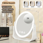 Double-Sided LED Makeup Mirror With 3X Magnifier