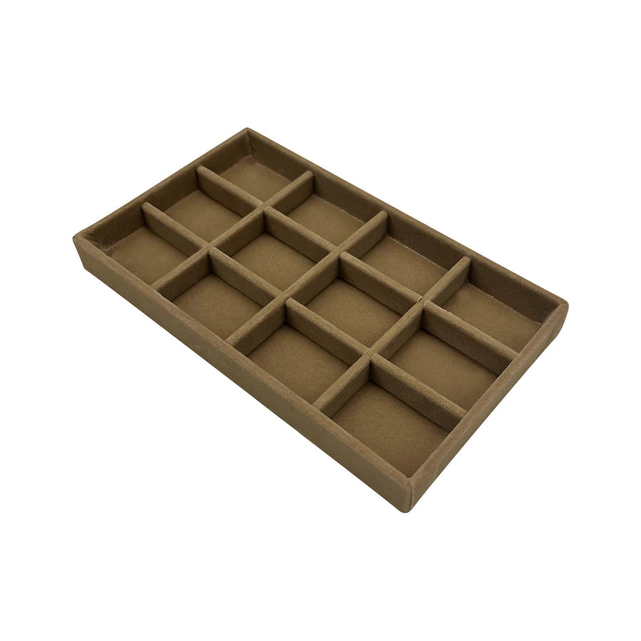 Luxury Velvet Drawer Organizer Tray [Brown]