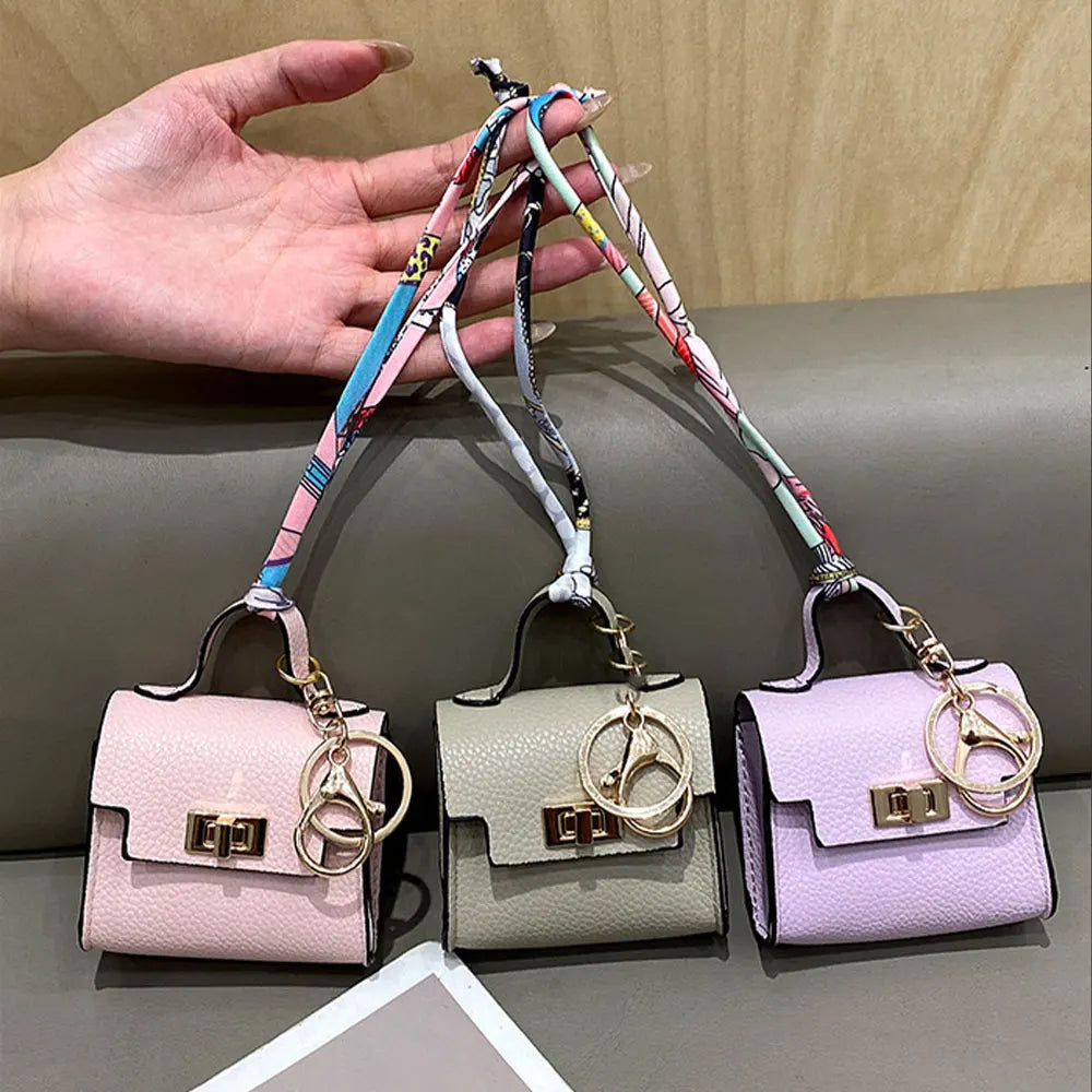 Luxury Mini Leather Bag Keychain For Purse