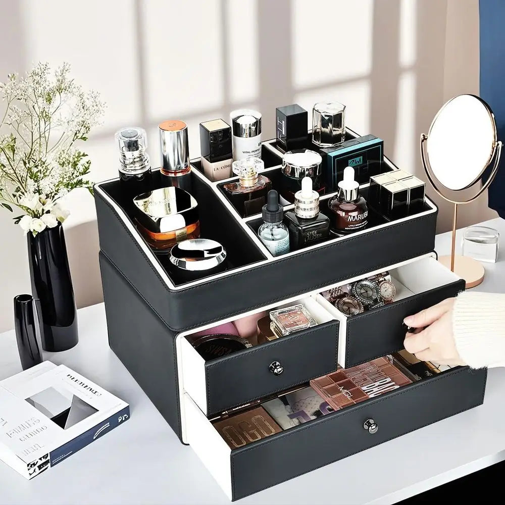 2 Tier Makeup Organizer With 3 Drawers
