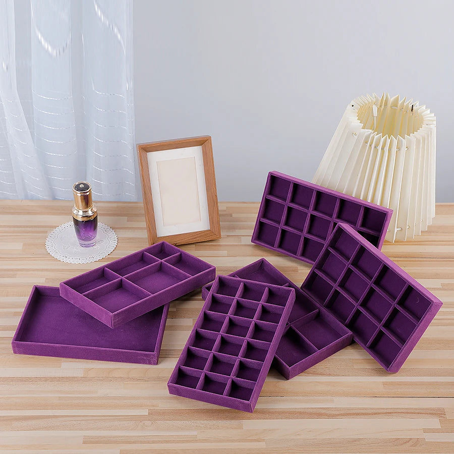 Luxury Velvet Drawer Organizer Tray [Violet]