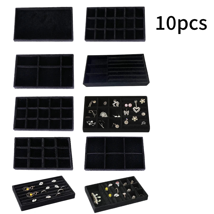 Jewelry Box Display Tray Set | Drawer Organizer | 8,10 Pcs