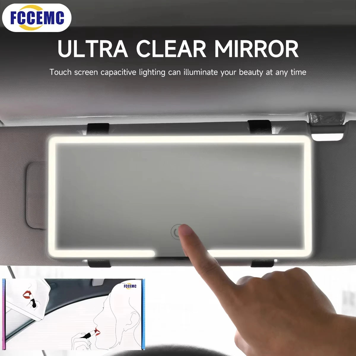 Car Interior Sun Visor LED HD Makeup Vanity Mirror