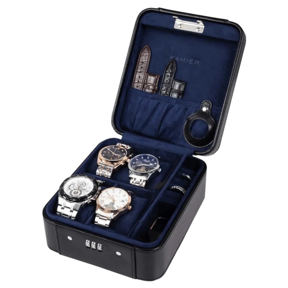 Watch Case & Jewelry Organizer with Combination Lock