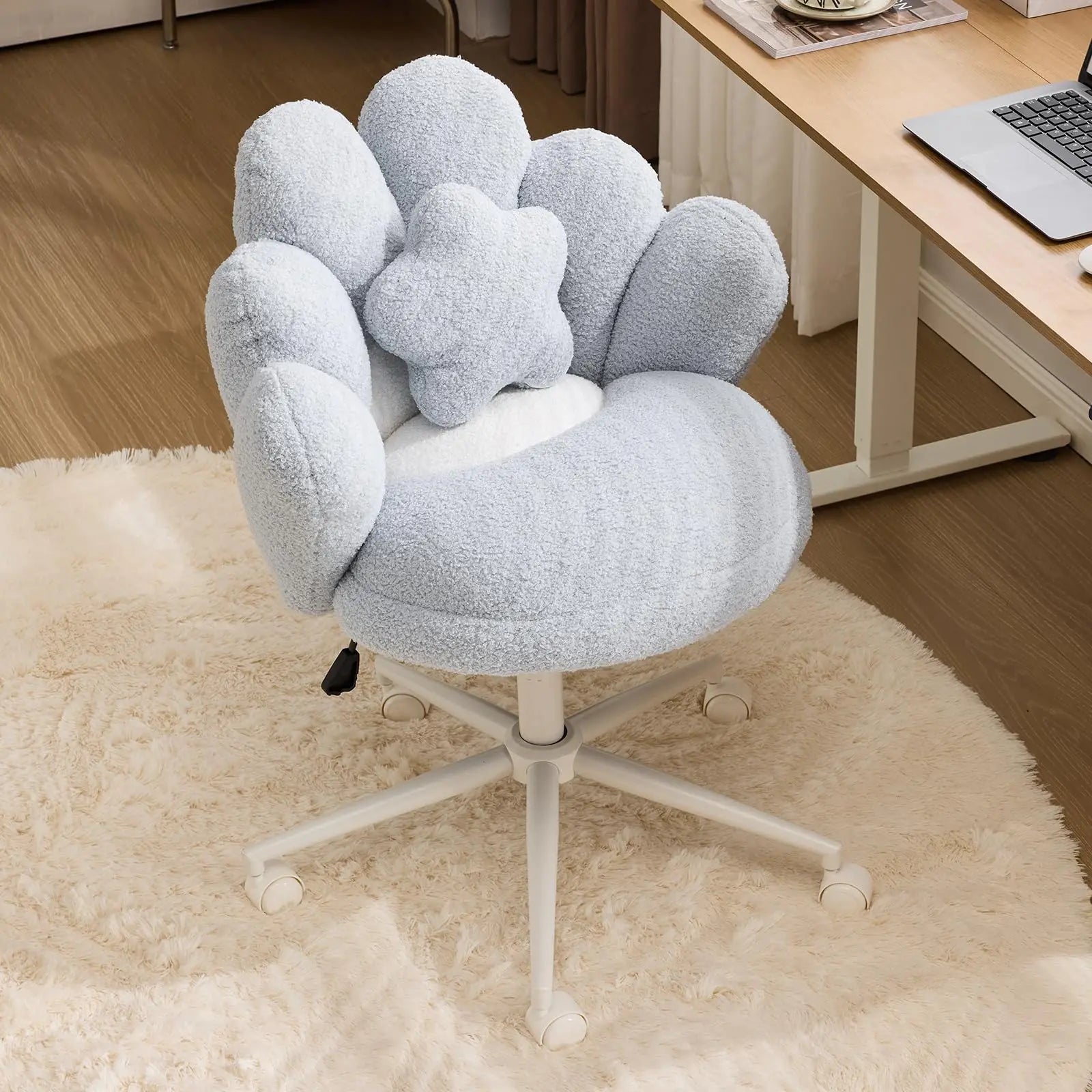 Petal Shape Vanity Chair With Star Pillow