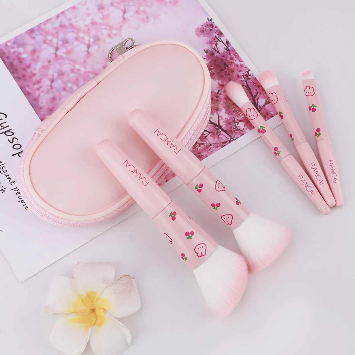 Premium Makeup Mini Brush Set With Pouch [5Pcs]