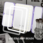 Portable Trifold Led Makeup Mirror with 1X 3X 7X Magnification