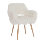 Faux Fur Vanity Chair - White