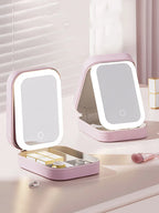 Makeup & Jewelry Storage Box With LED Mirror