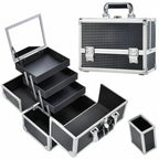 Professional Makeup Organizer Box With Mirror & 3 Trays