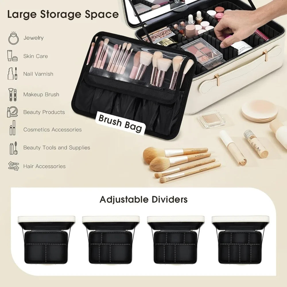 Makeup Case With LED Mirror - 11.4 Inches