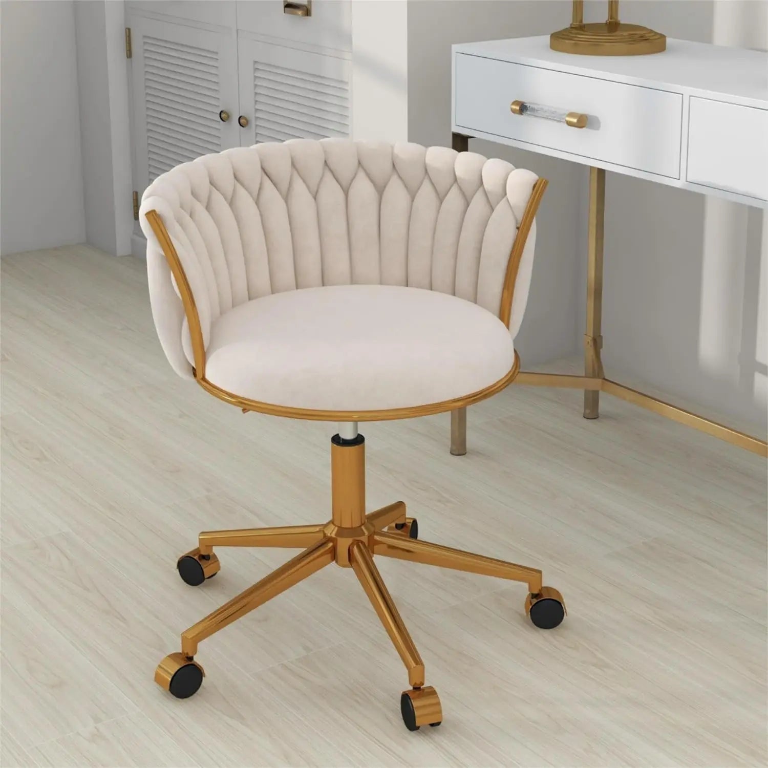 Vanity Chair With Gold Base