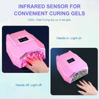 Rechargeable UV LED Nail Dryer Lamp 98W, 4 Timer Setting & 33 LED