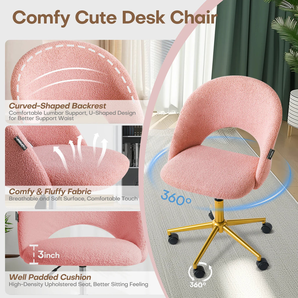 Makeup Vanity Desk  Adjustable Swivel Chair