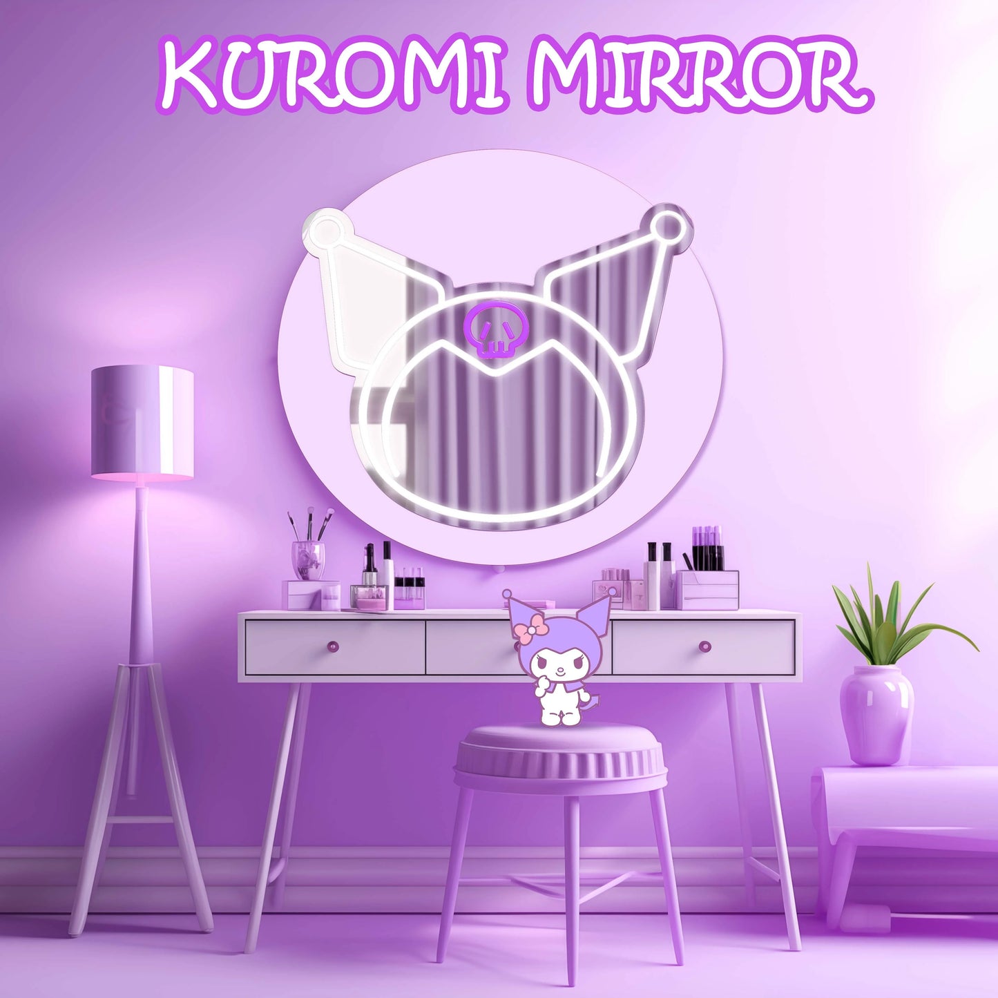 Sanrio Kuromi Purple Decor Mirror Neon Light