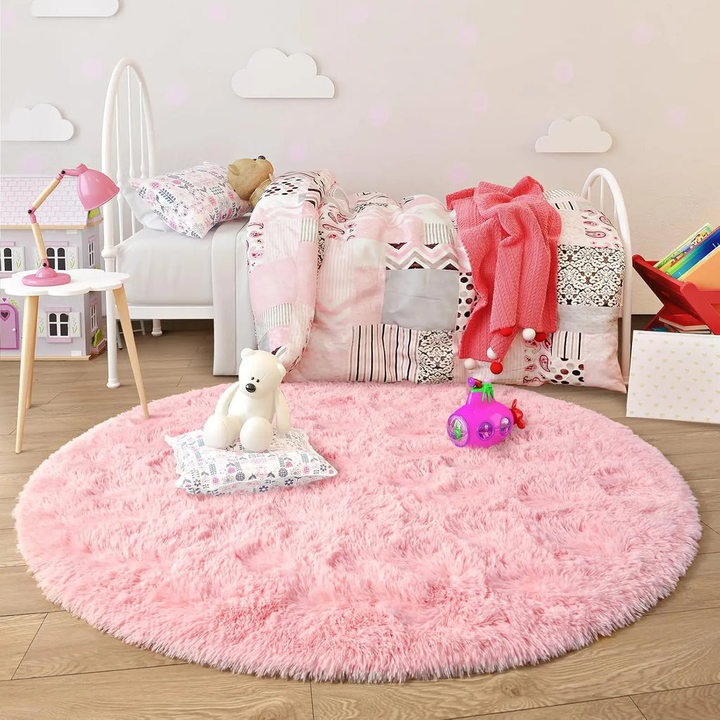 Soft Fluffy Circular Rugs for Vanity Desk Chair