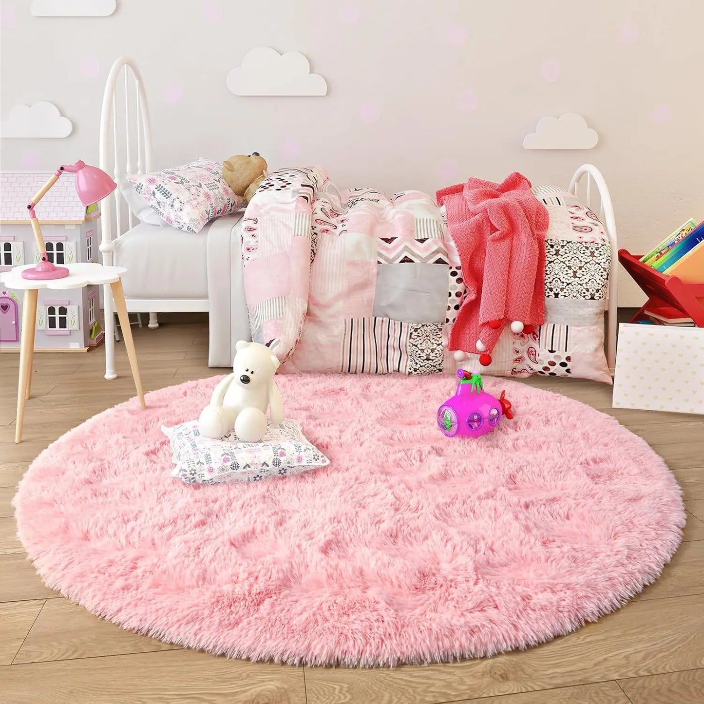 Soft Fluffy Circular Rugs for Vanity Desk Chair