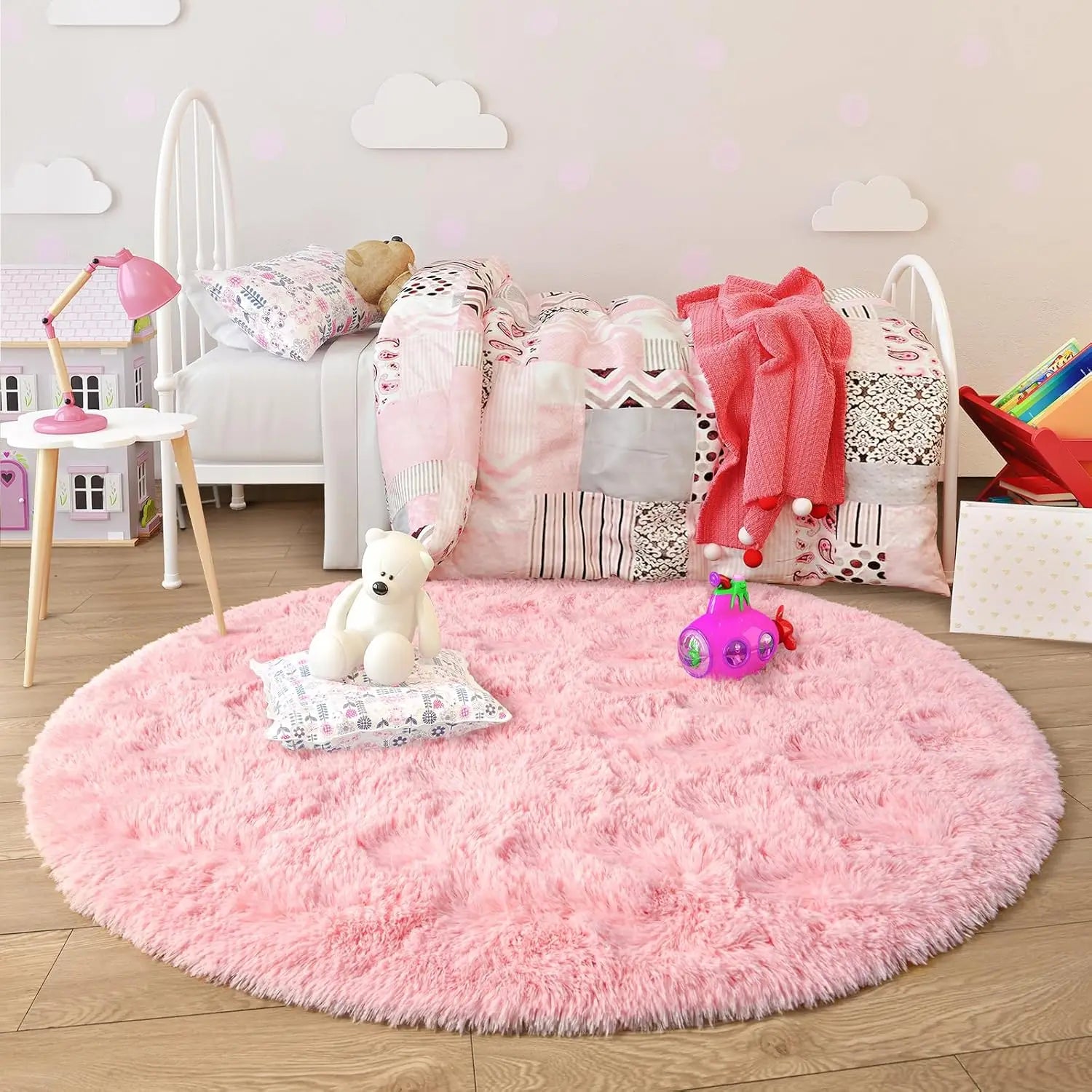 Soft Fluffy Circular Rugs for Vanity Desk Chair