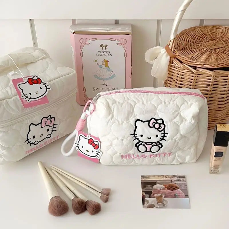Hello Kitty Large Capacity Makeup & Cosmetic Pouch with Double Zipper for Girls