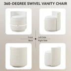 360° Swivel Dressing Table Stool - White