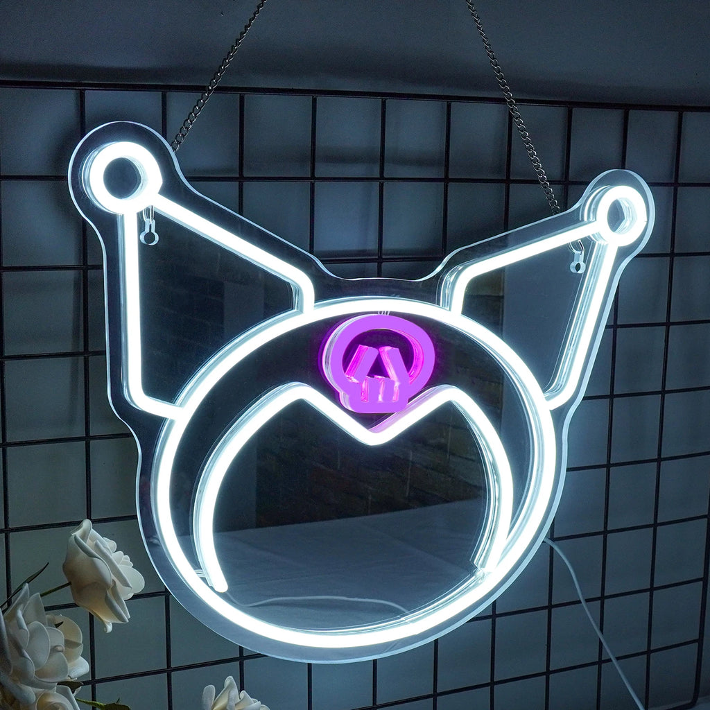 Kuromi Decor Mirror Neon Light