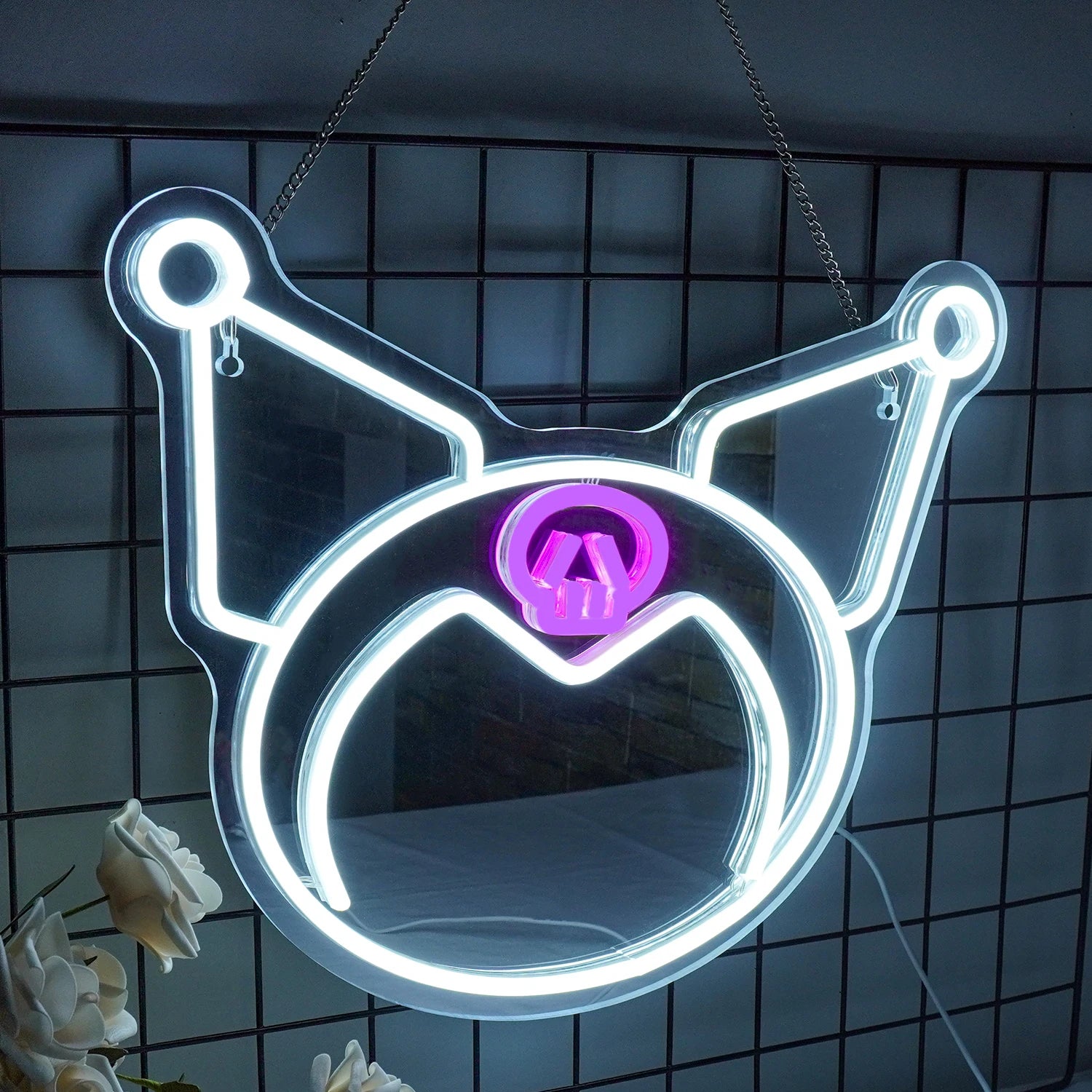 Kuromi Decor Mirror Neon Light