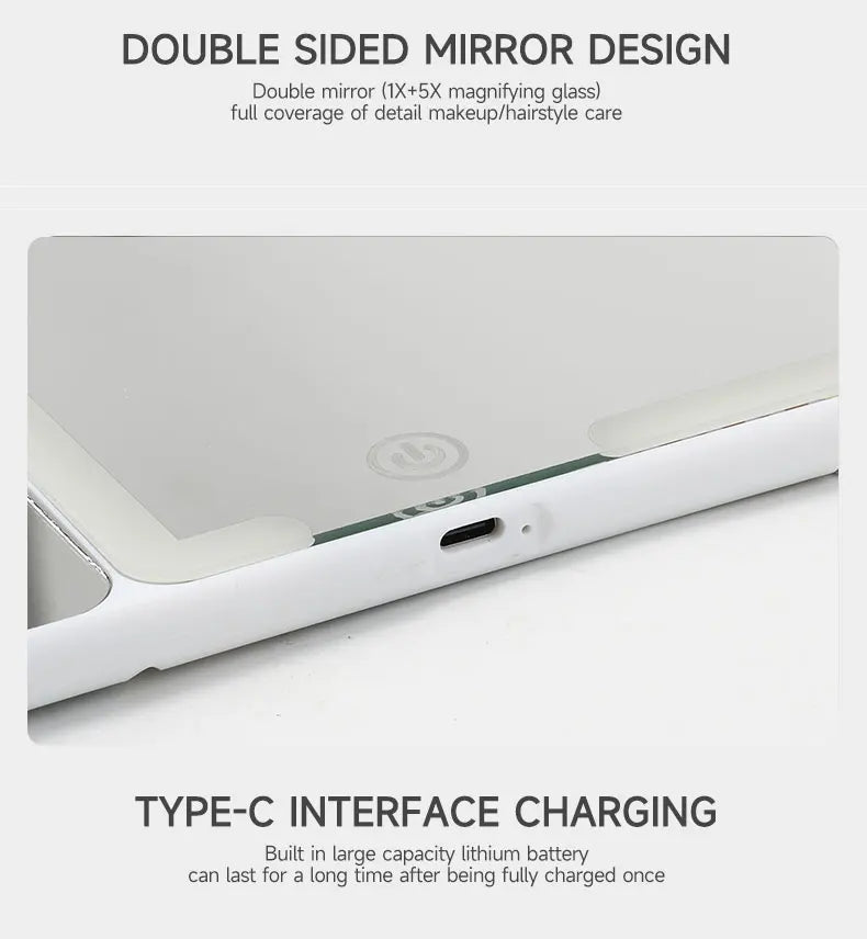 Car Sun Visor LED Vanity Mirror with Touch Screen & 3X Magnification