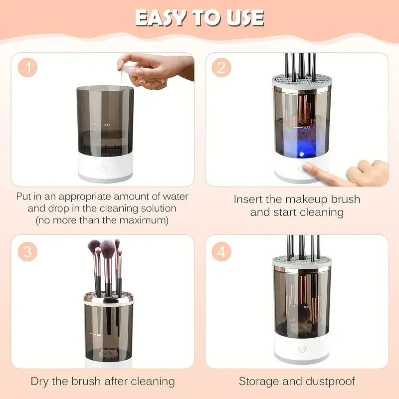 USB Plug Portable Makeup Brush Cleaner with Rubber Machine