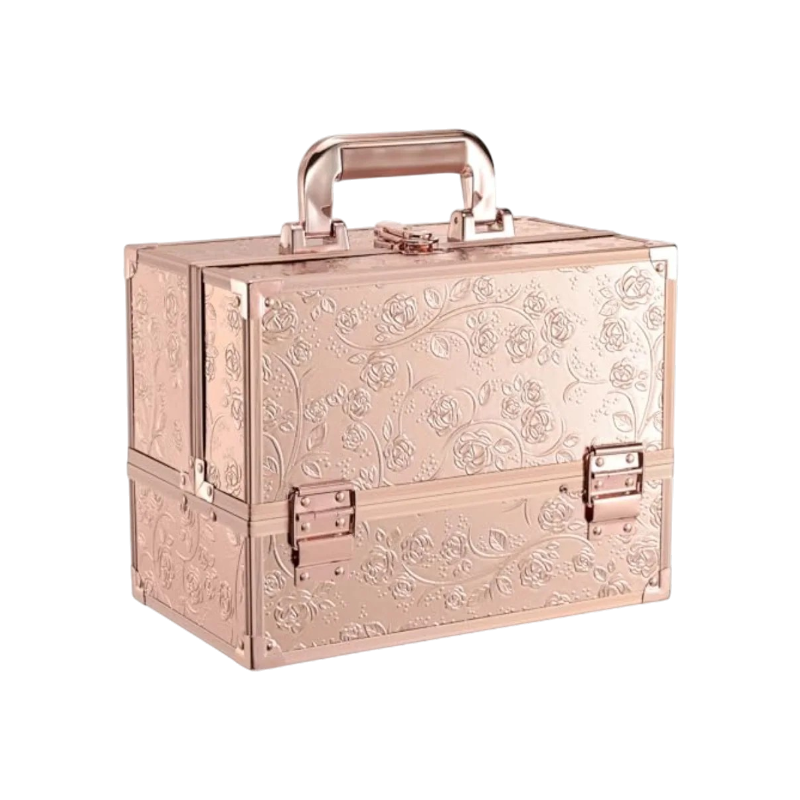 Large Capacity Makeup Organizer Box With Mirror & 3 Trays