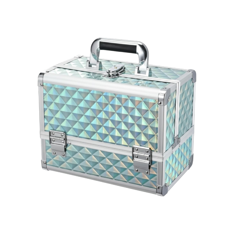 Professional Makeup Organizer Box With Mirror & 3 Trays