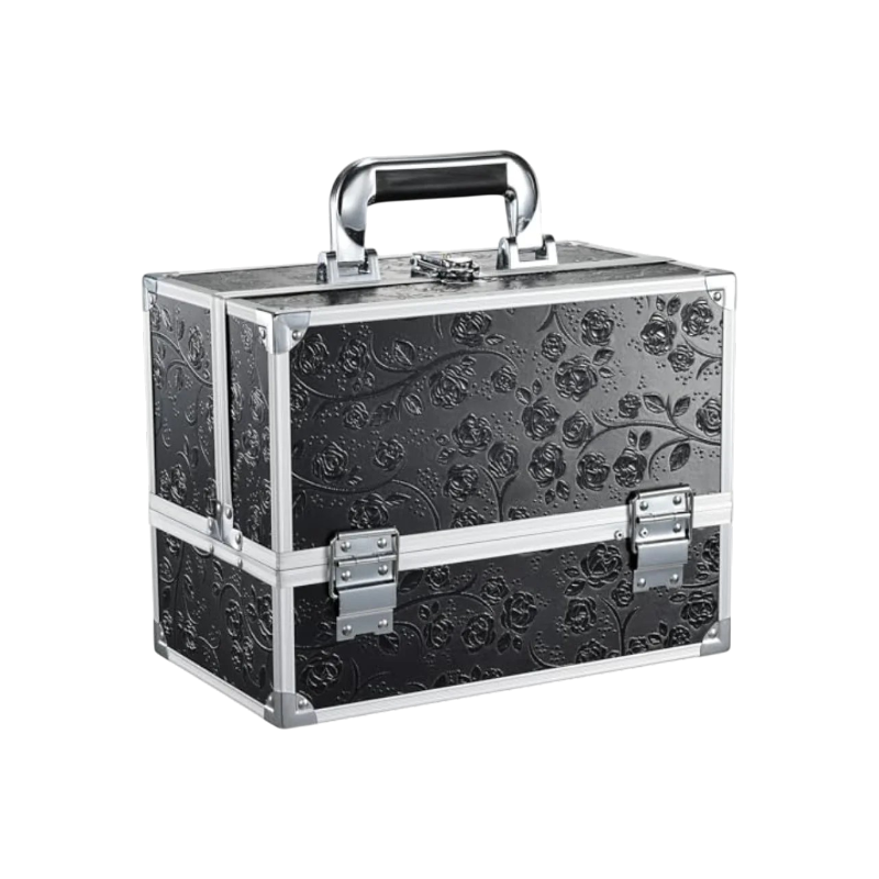 Large Capacity Makeup Organizer Box With Mirror & 3 Trays