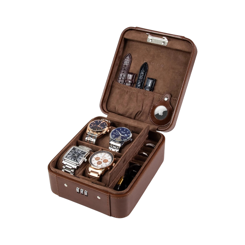 Watch Case & Jewelry Organizer with Combination Lock