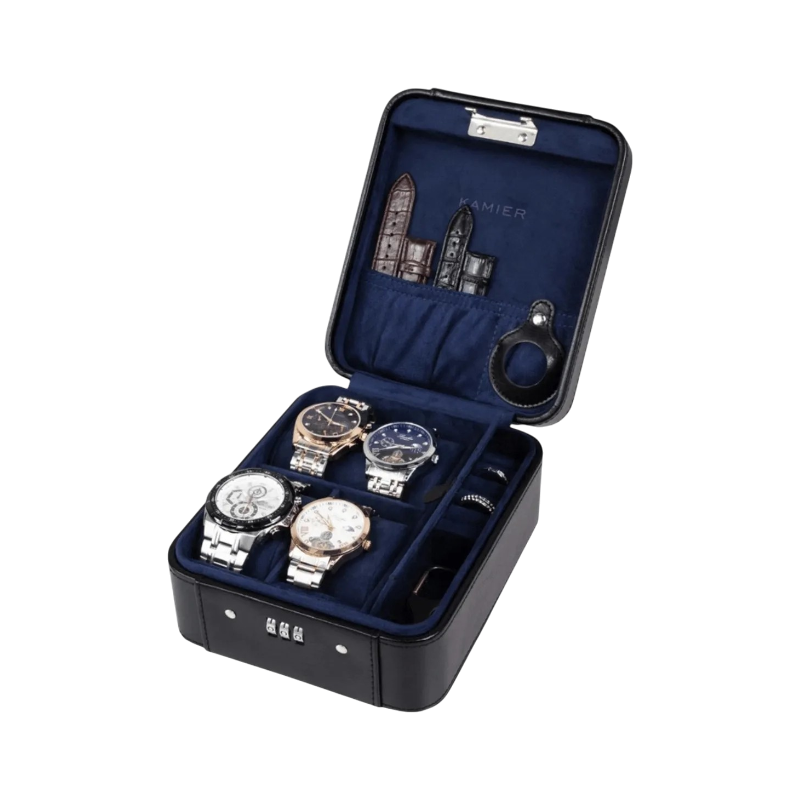 Watch Case & Jewelry Organizer with Combination Lock