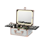Makeup Case With A Detachable LED Mirror - Sparking Light Blue