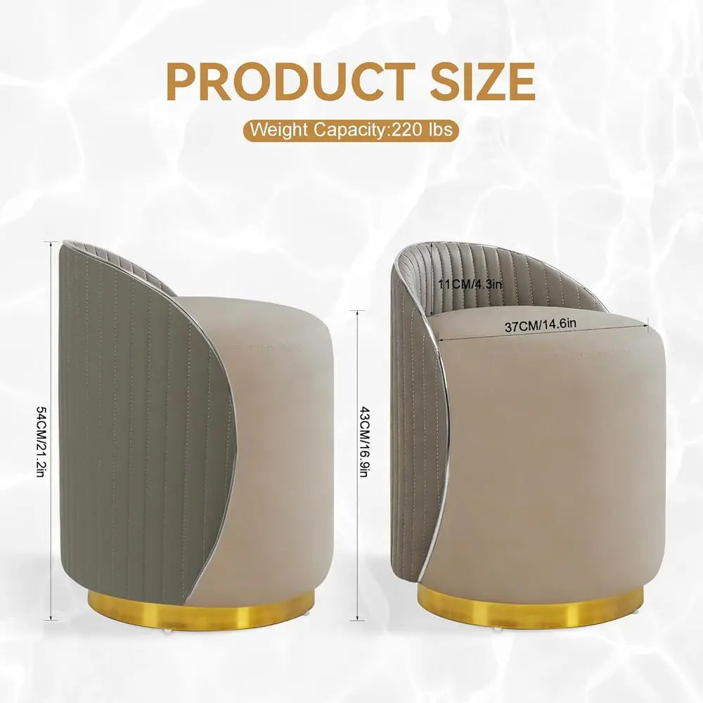 Modern Ottoman Vanity Stool - Gray