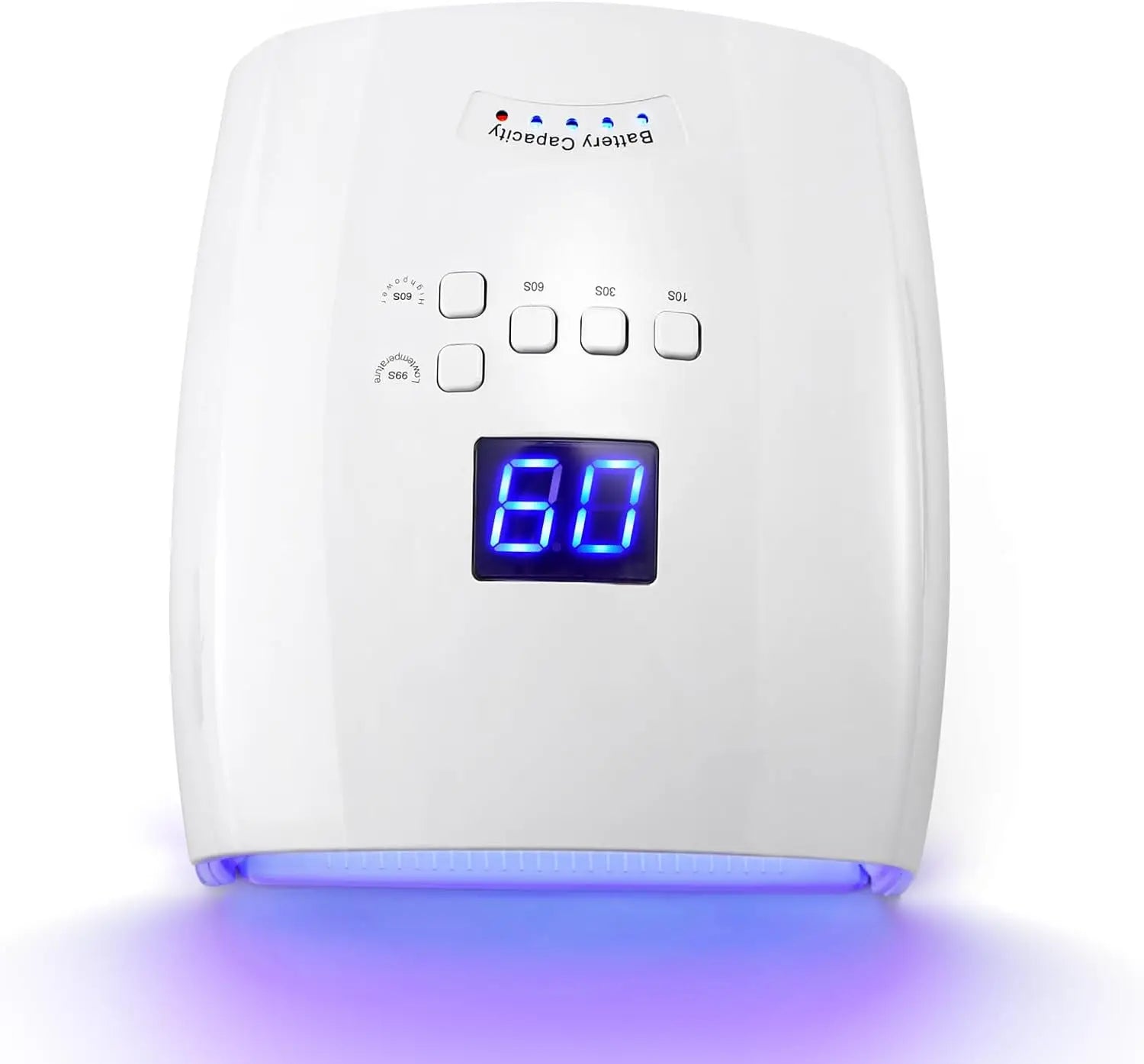 Rechargeable UV LED Nail Dryer Lamp 66W, 4 Timer Setting & 33 LED