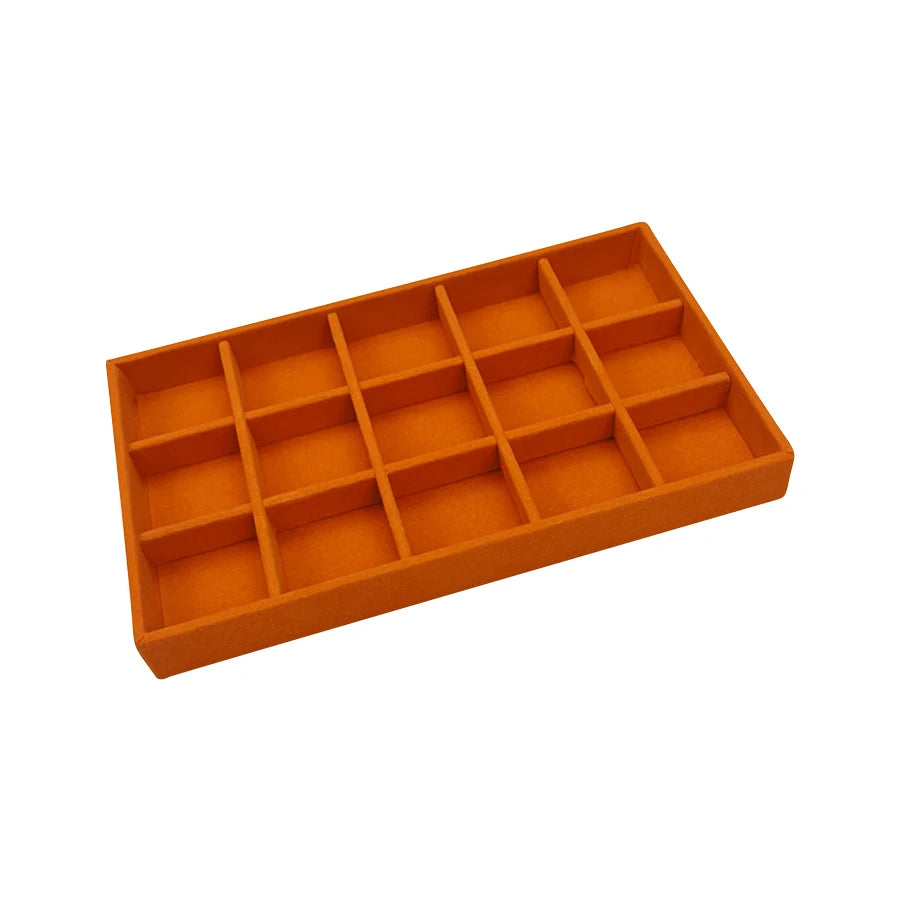 Luxury Velvet Drawer Organizer Tray [Orange]