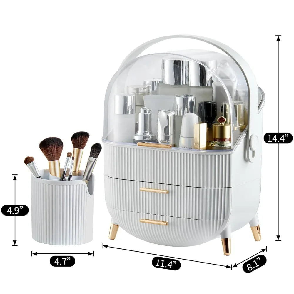Makeup Storage Box Brush Holder & Drawers