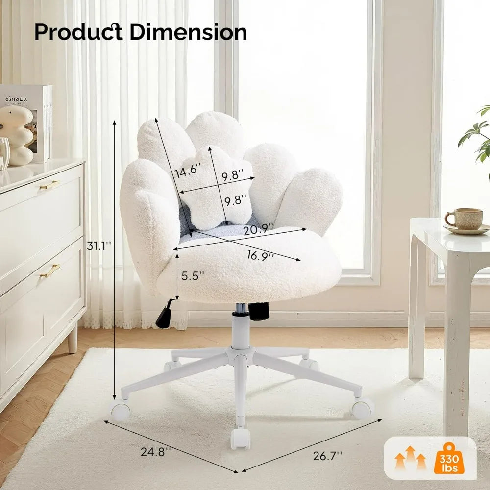 Petal Shape Vanity Chair With Star Pillow