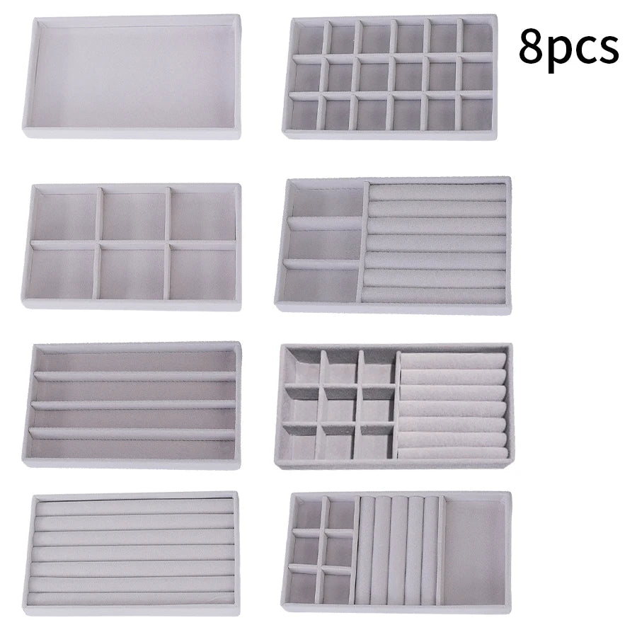 Jewelry Box Display Tray Set | Drawer Organizer | 8,10 Pcs