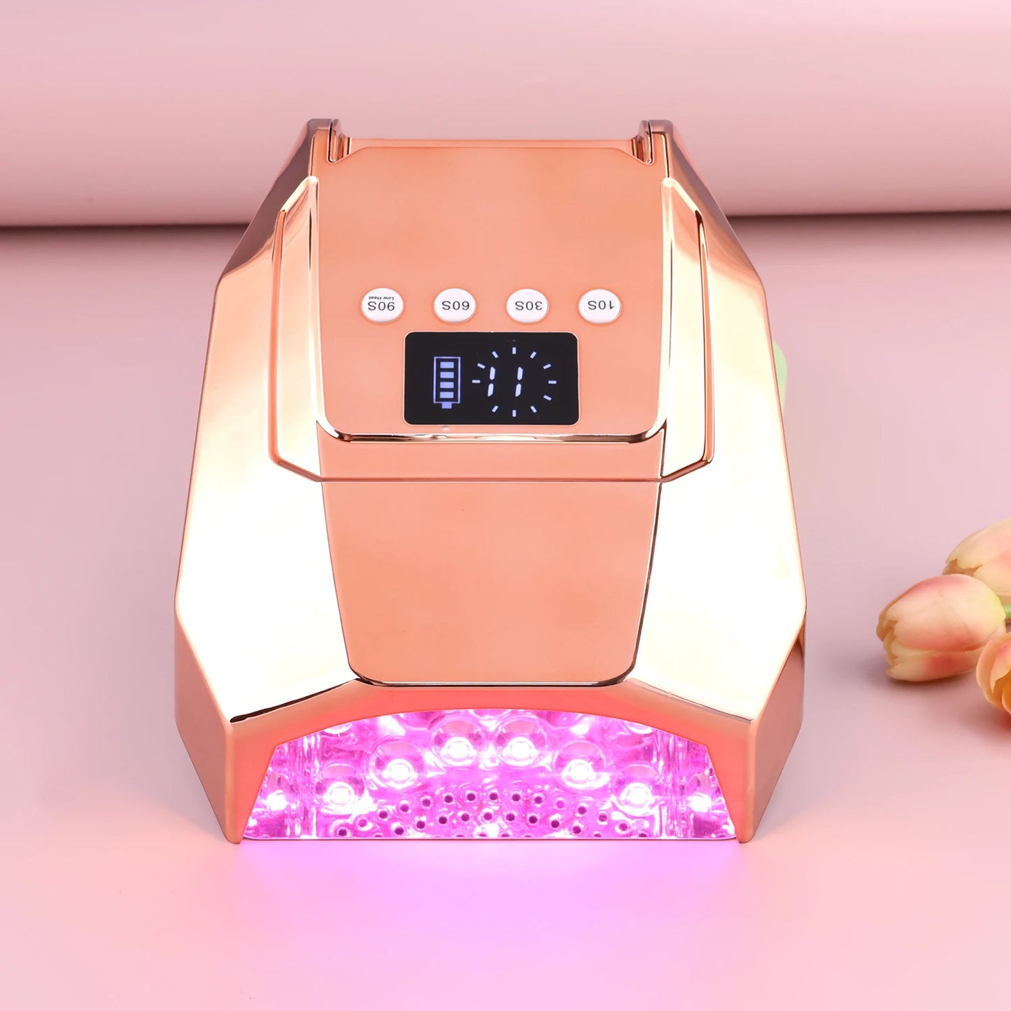 Rechargeable UV LED Nail Dryer Lamp 98W, 4 Timer Setting & 33 LED