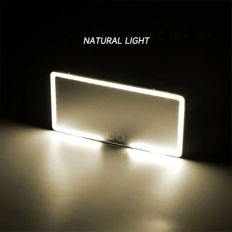 Dual Colors Car Sun Visor Rechargeable LED Vanity Mirror & Touch Screen